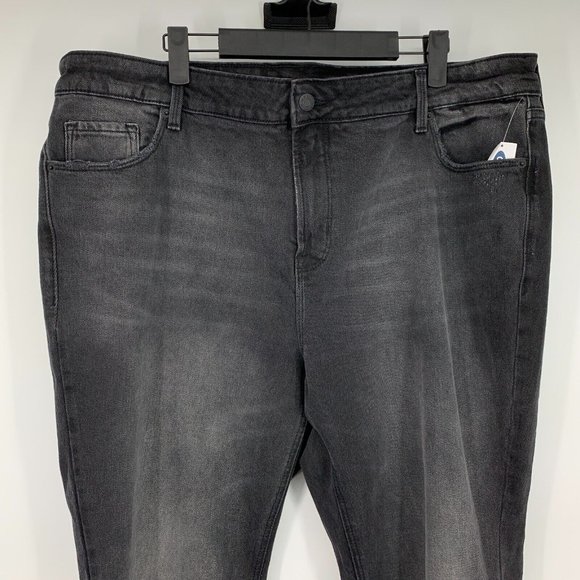 Old Navy Jeans Flare Ankle High Rise Gray Slim Pocket Raw Hem NWT - Picture 4 of 10